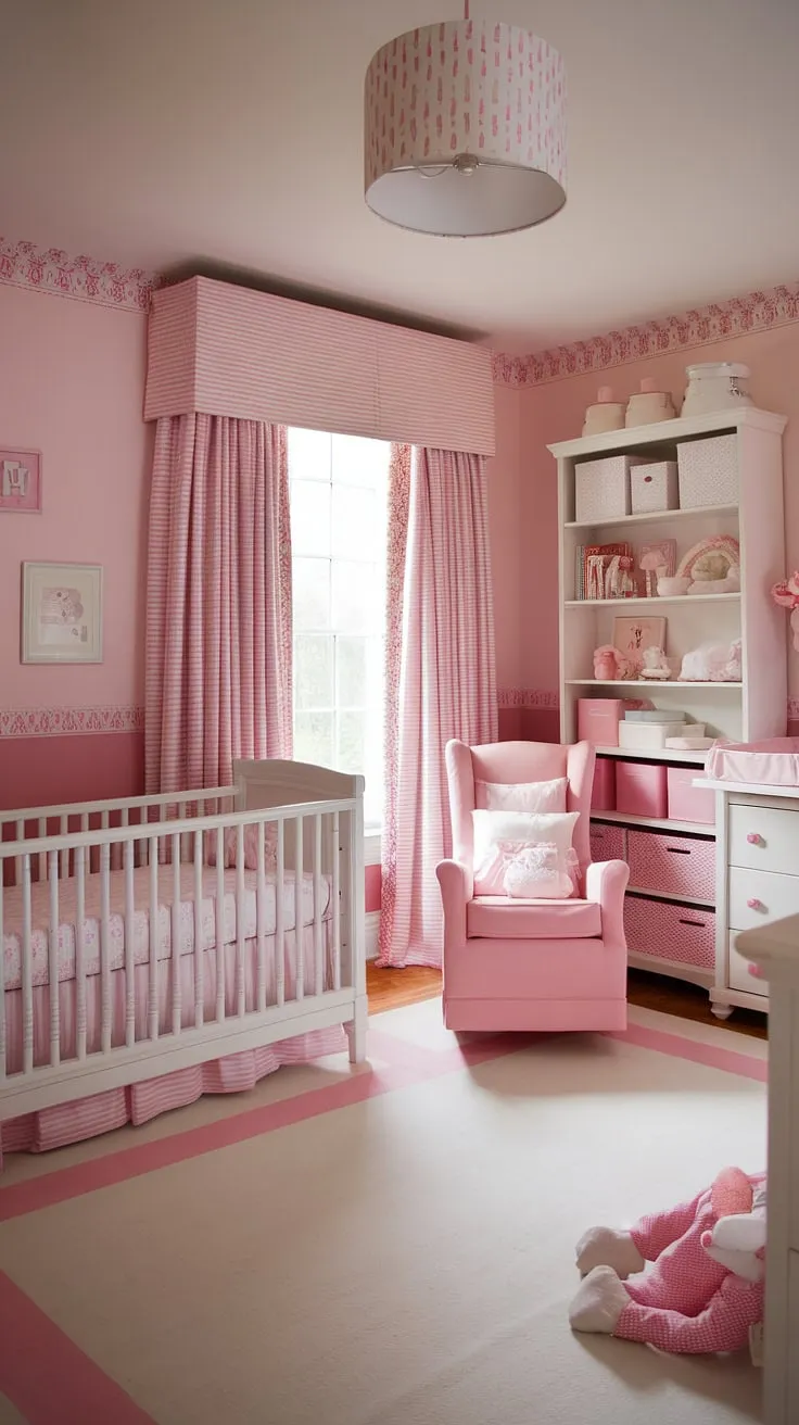 Dreamy French Country Nursery: This baby girl's room is brimming with girly nursery themes and offers plenty of baby nursery inspiration for creating a perfectly organized space.  Find more baby room themes and girl nursery ideas for your little one's haven.