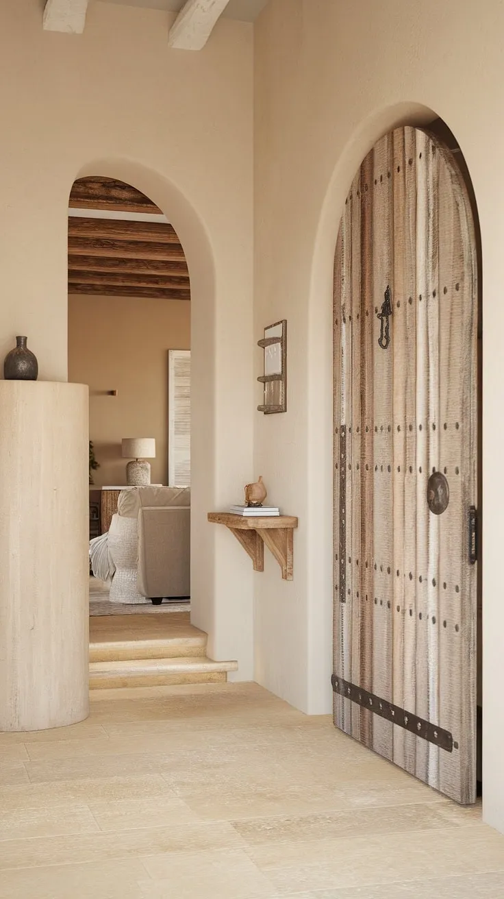 Modern design elements elegantly complement the traditional charm of a French country farmhouse.