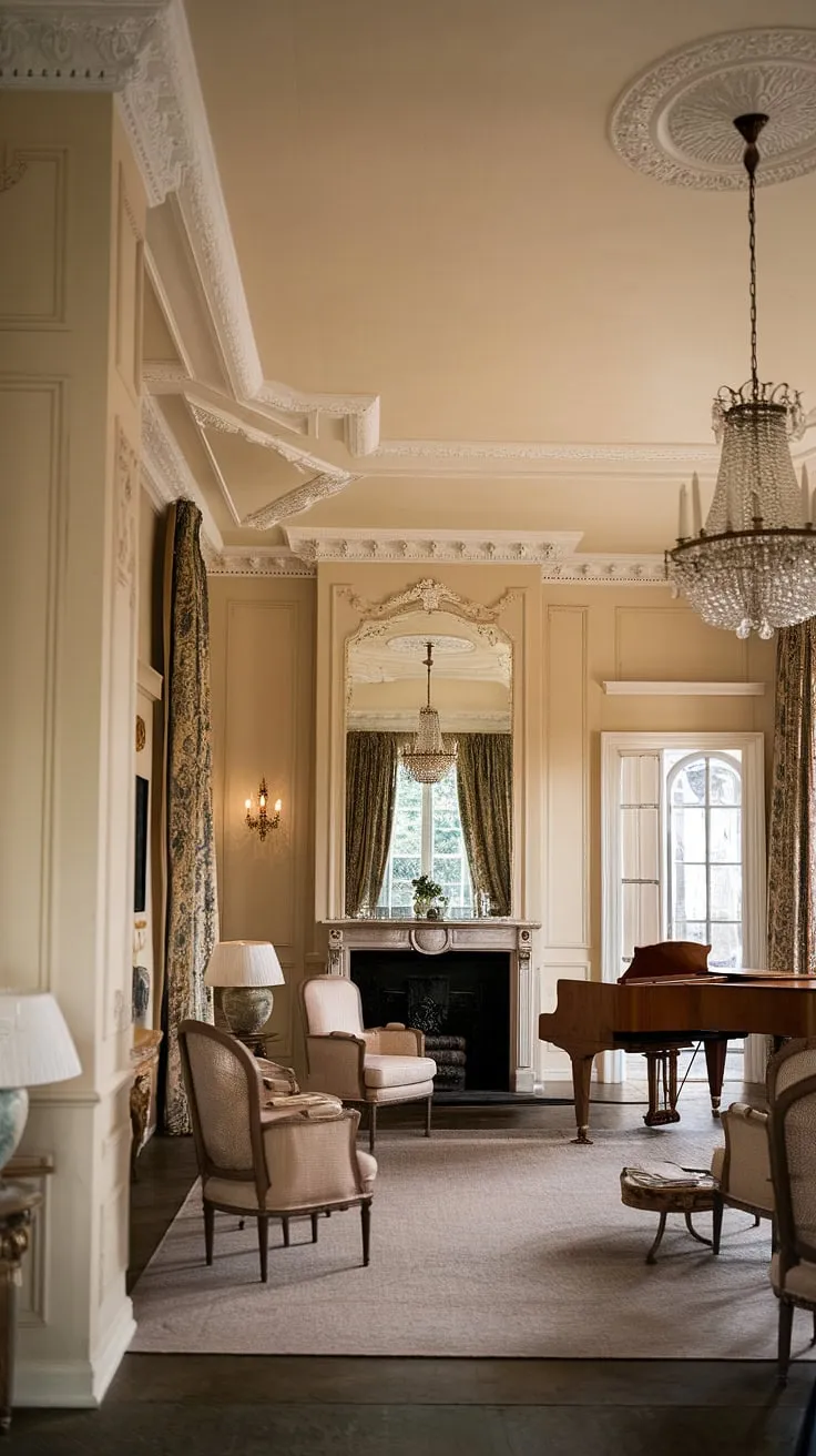 Elegant French mansion interiors exude timeless sophistication.