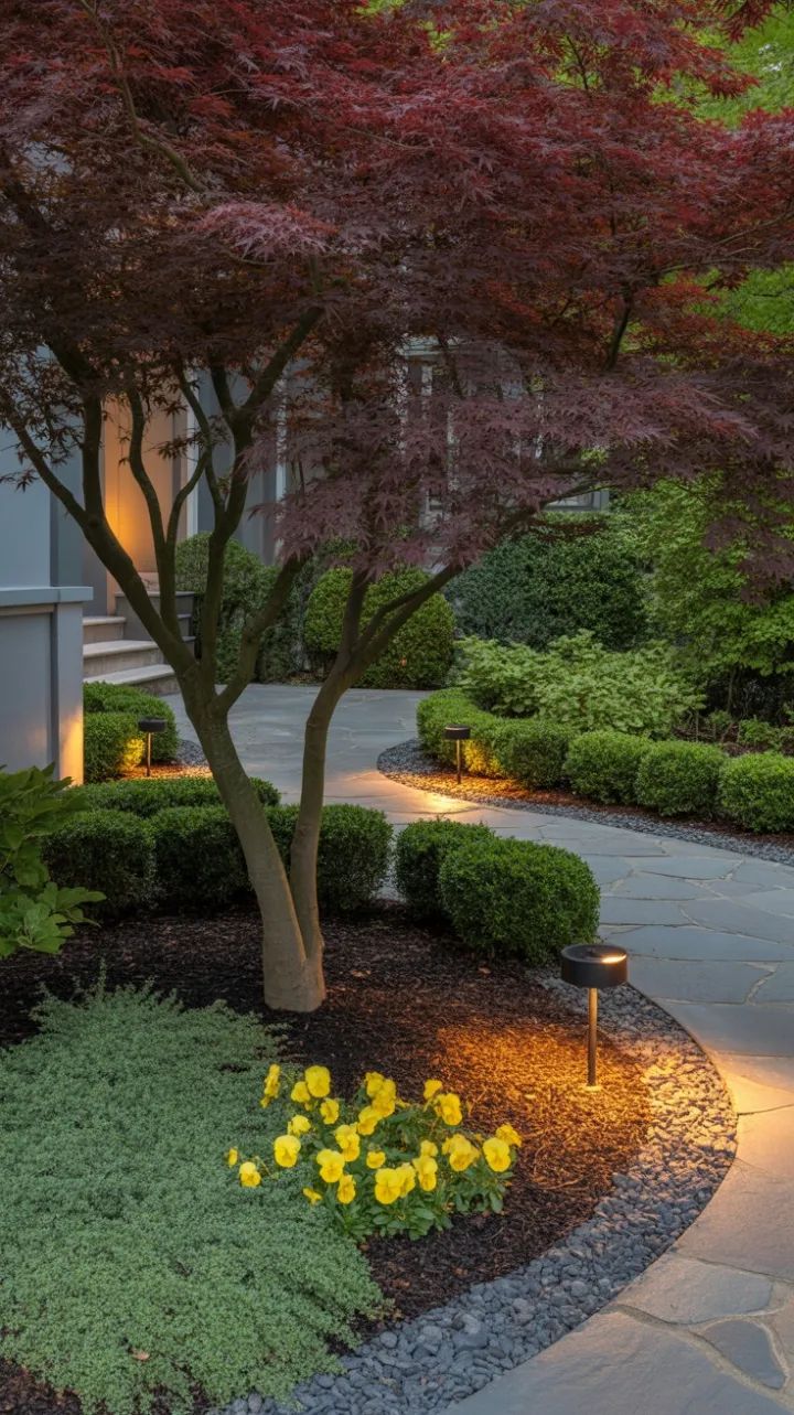 Crimson Maple Pathway to Tranquil Elegance