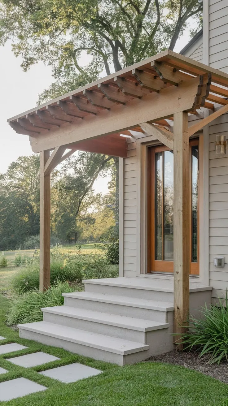 Modern Pergola Adds Shade and Charm to Your Entryway