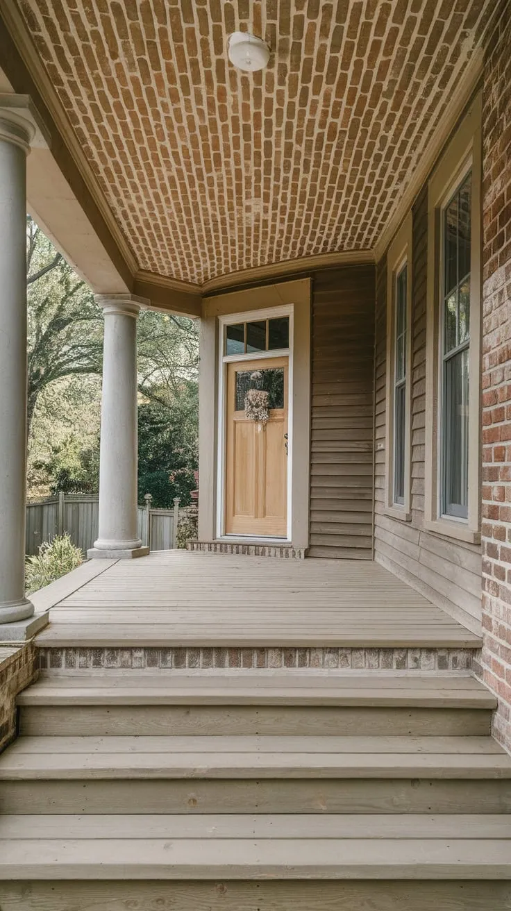 Charming Brick-Ceiling Porch Oasis
