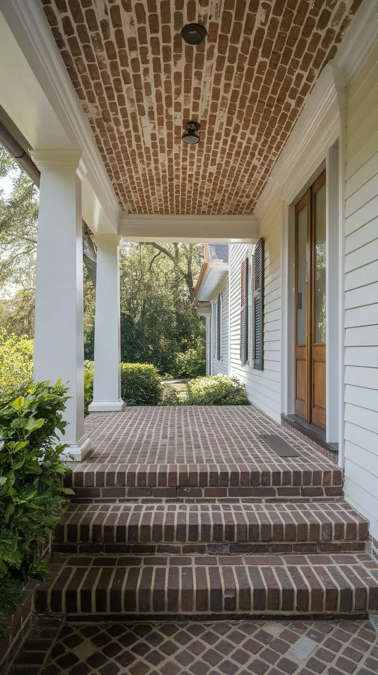 Inviting Brick-Ceiling Porch Surrounded by Nature