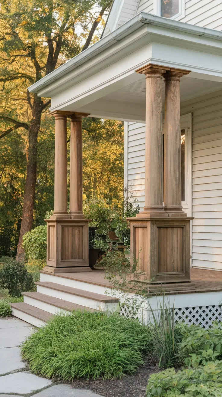 Charming DIY Column Wraps Transform a Welcoming Front Porch