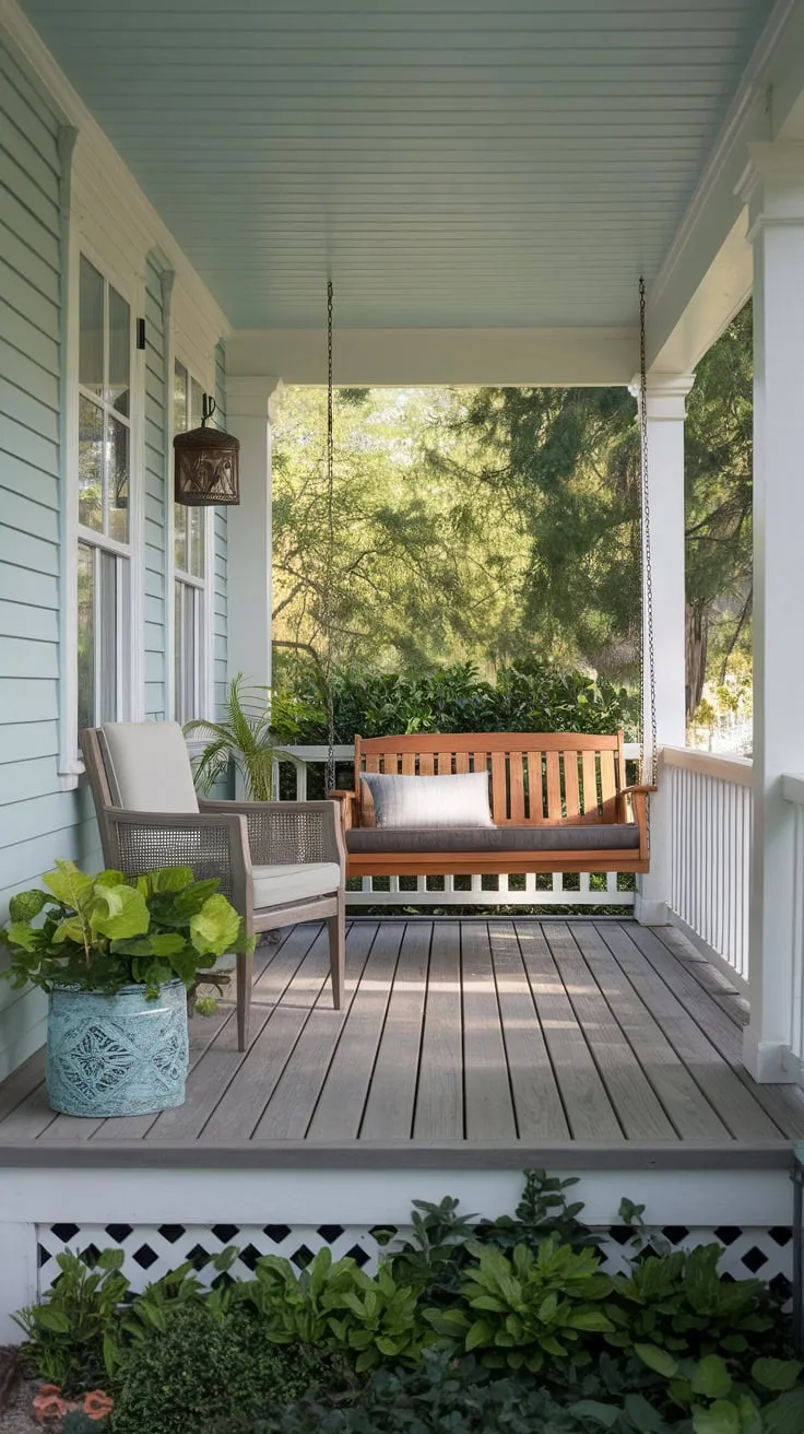 Serene Front Porch Retreat Surrounded by Nature