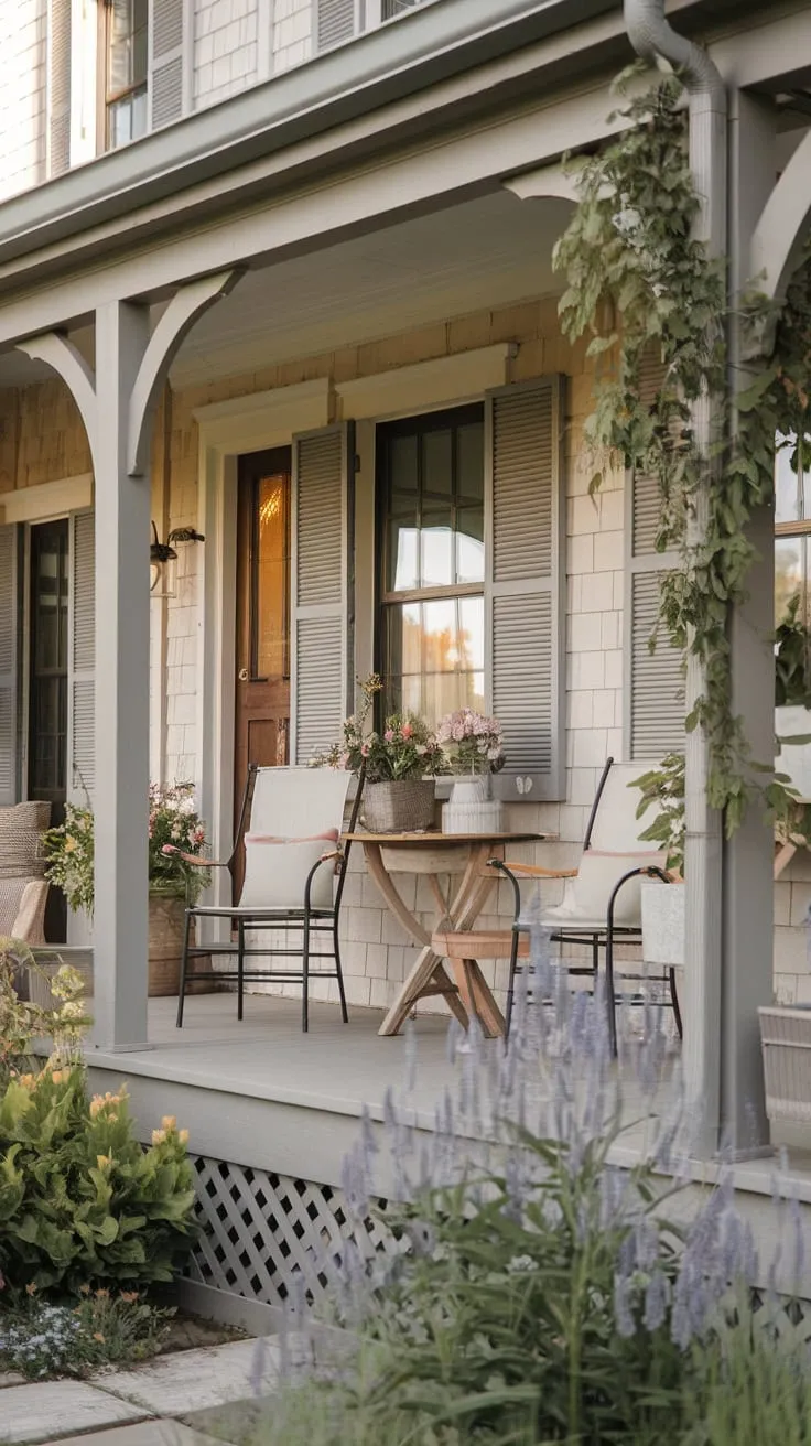 Charming Farmhouse Front Porch Oasis