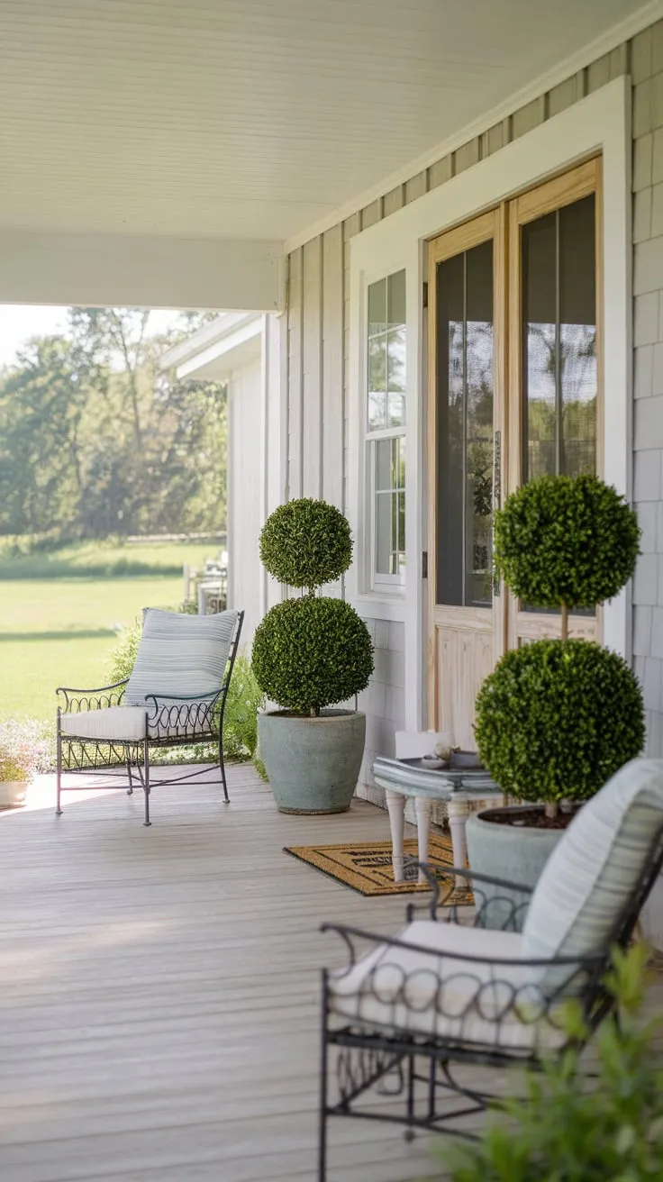 Charming Farmhouse Front Porch Oasis