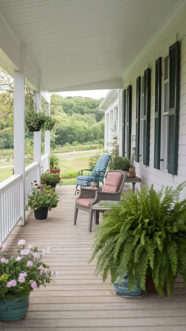 Cozy Entryway with Lush Greenery and Blooms