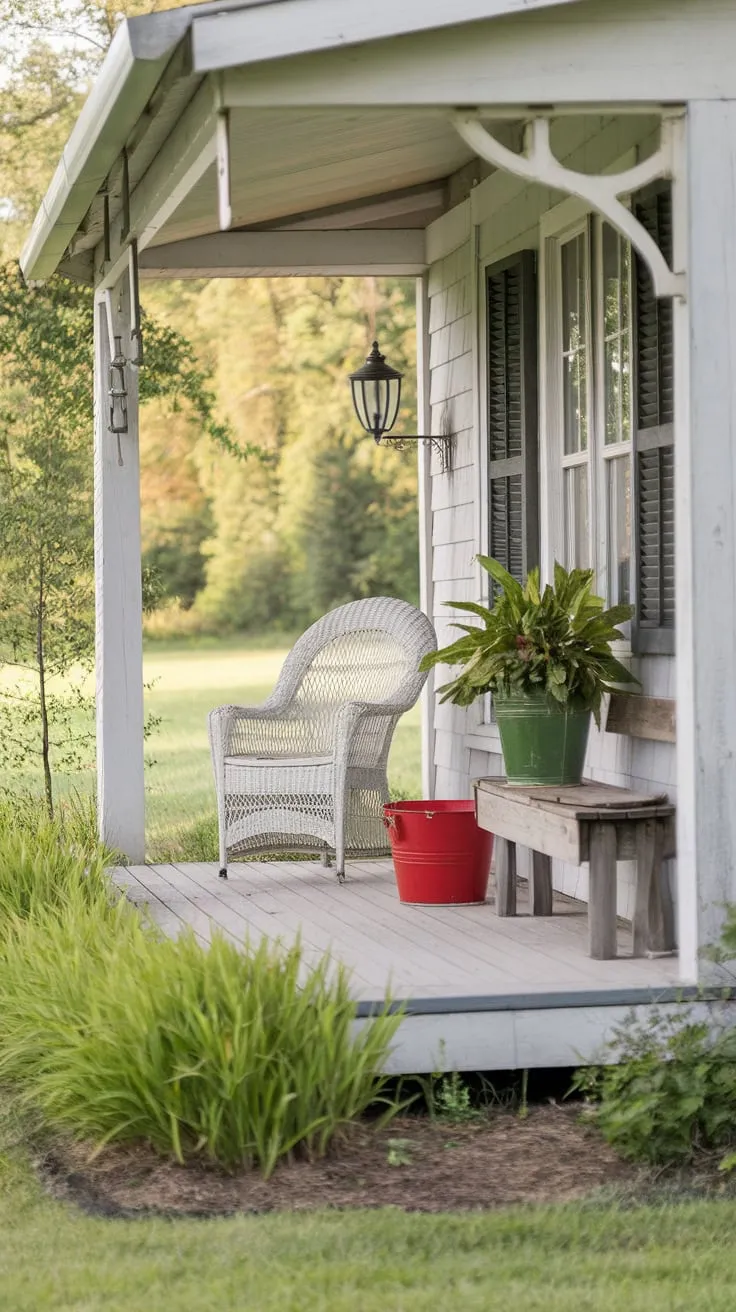 Charming Farmhouse Front Porch Oasis