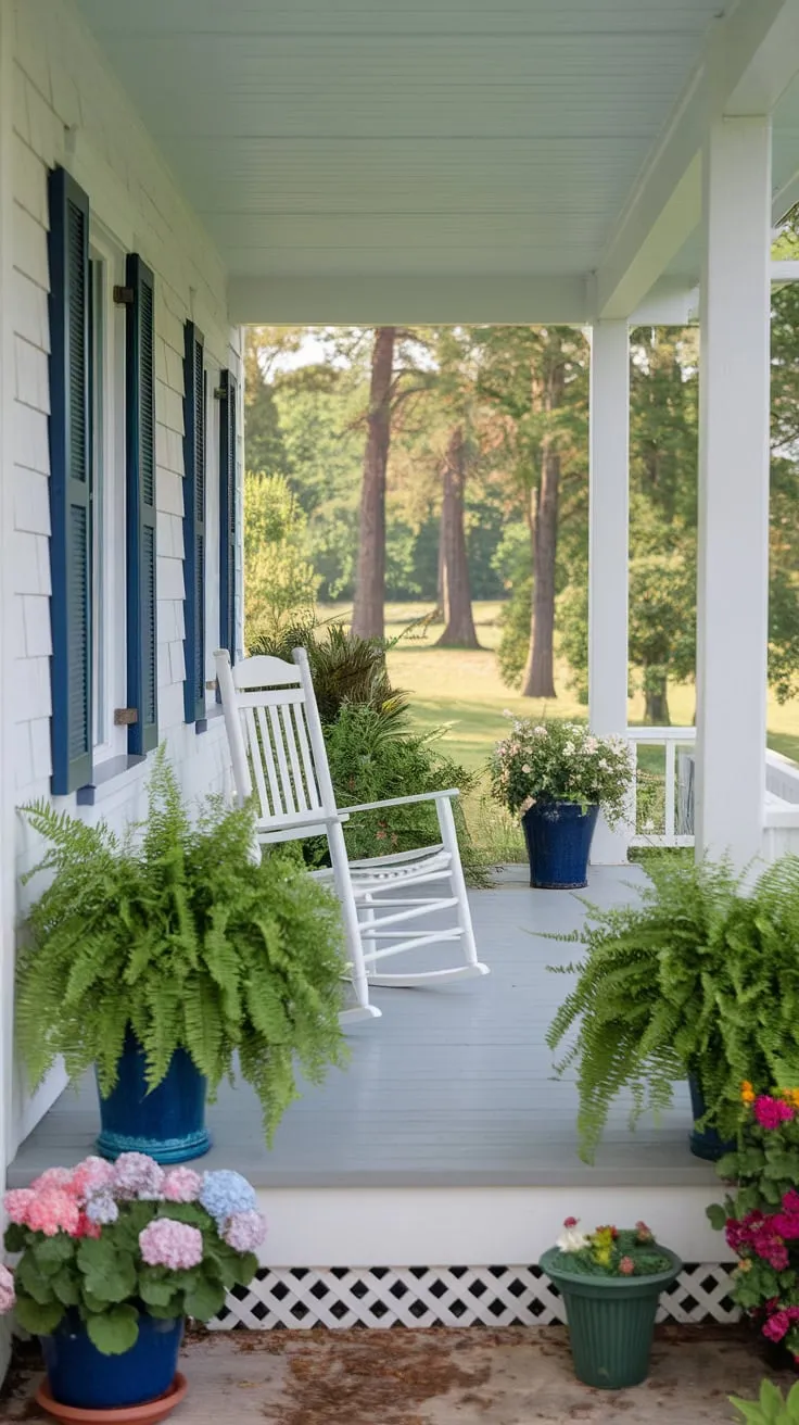 Charming Farmhouse Front Porch Oasis