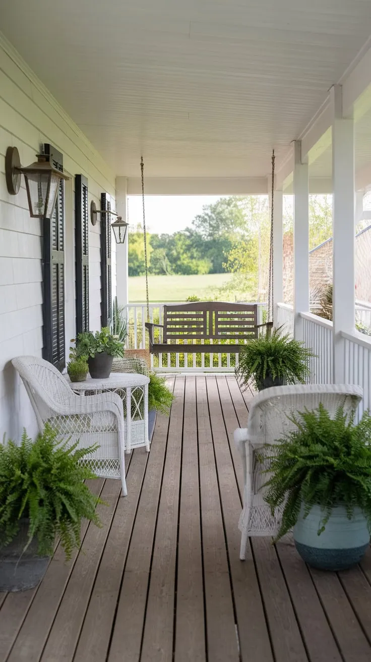 Charming Farmhouse Front Porch Oasis