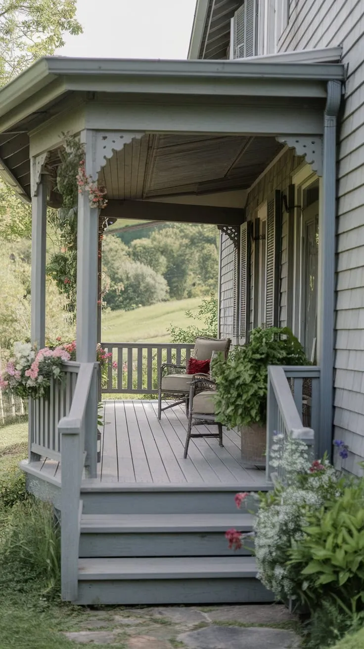 Charming Farmhouse Front Porch Oasis