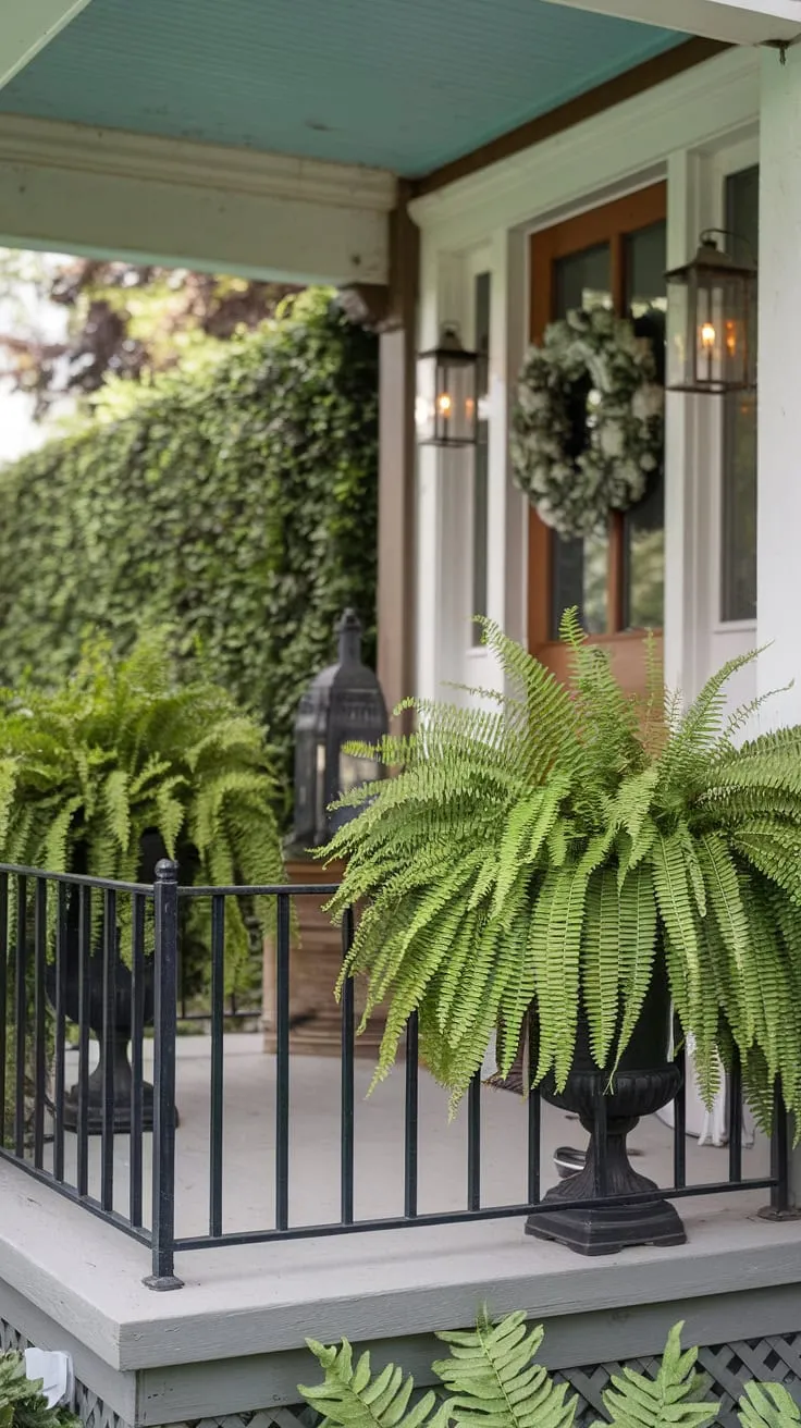 Welcoming Vibes: Ferns Frame the Front Door