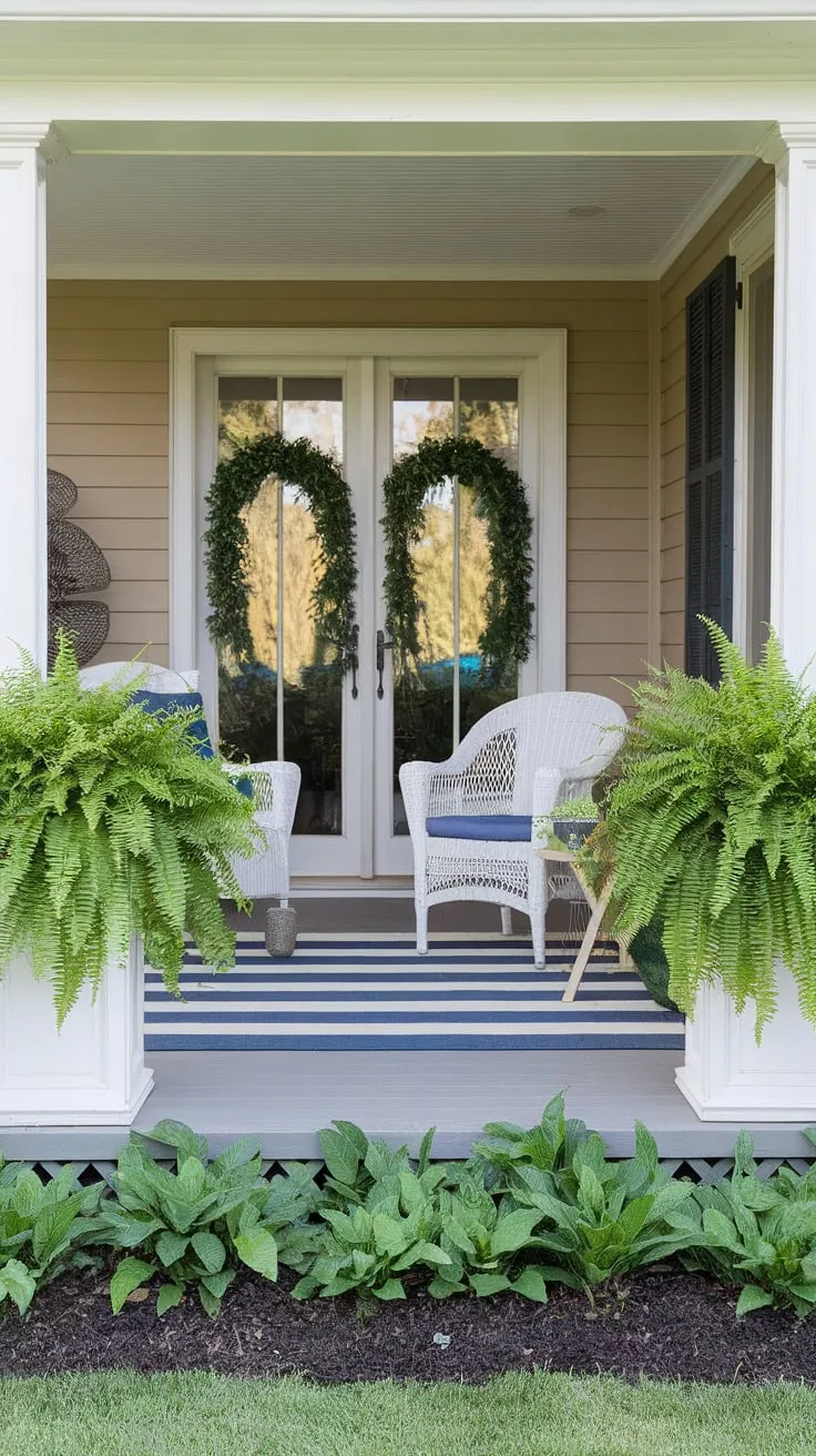 Summer Serenity on the Front Porch with Ferns