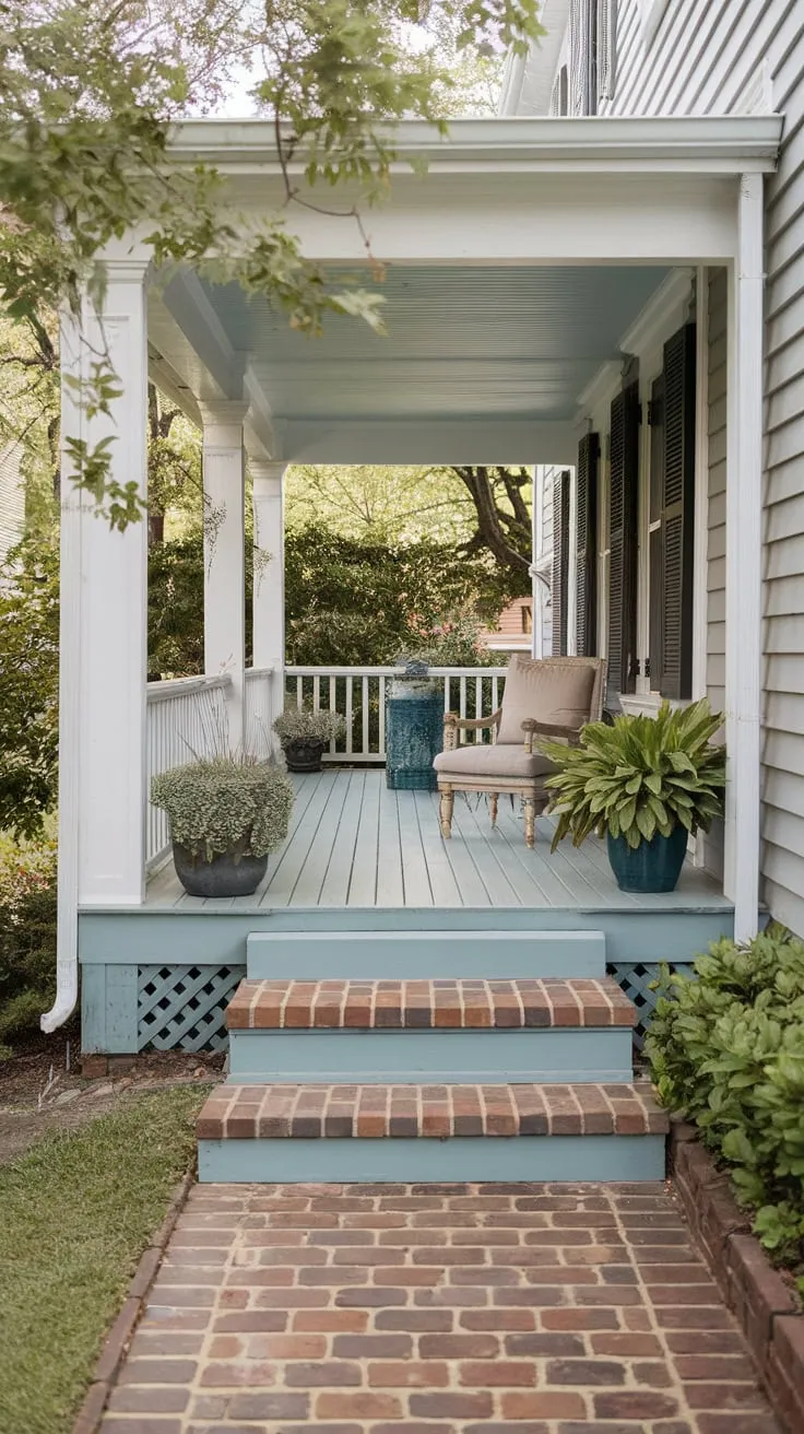 Revamped Porch with a Splash of Blue