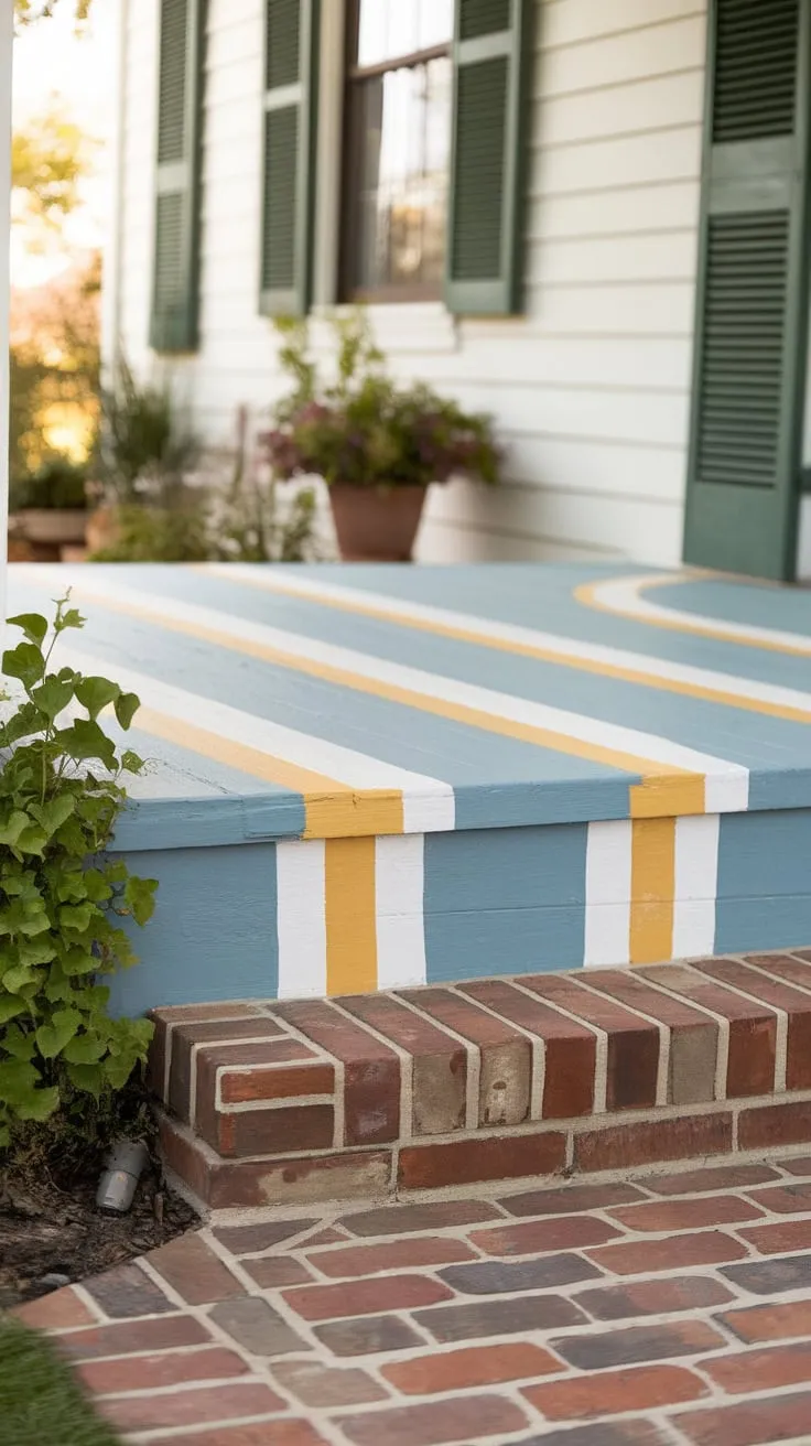 Vibrant Striped Porch Welcomes You Home