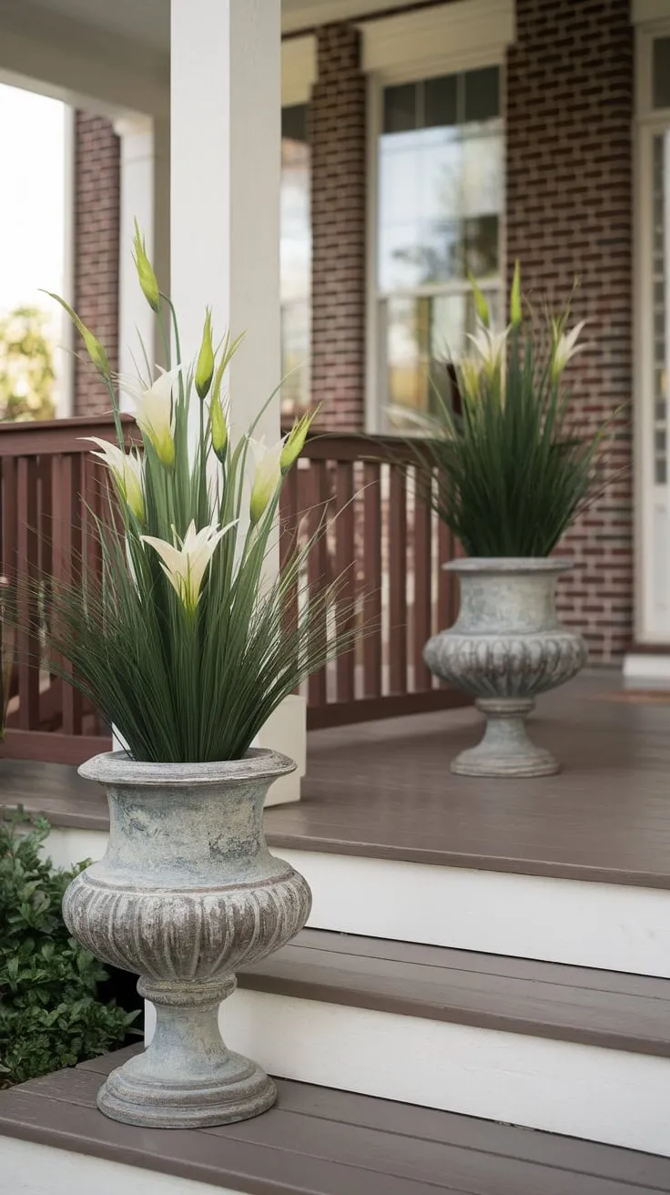 Welcoming Vibes: Front Porch Planters in Bloom