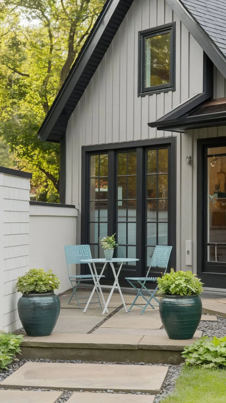 Charming Front Porch Pots Enhance Modern Patio Vibes