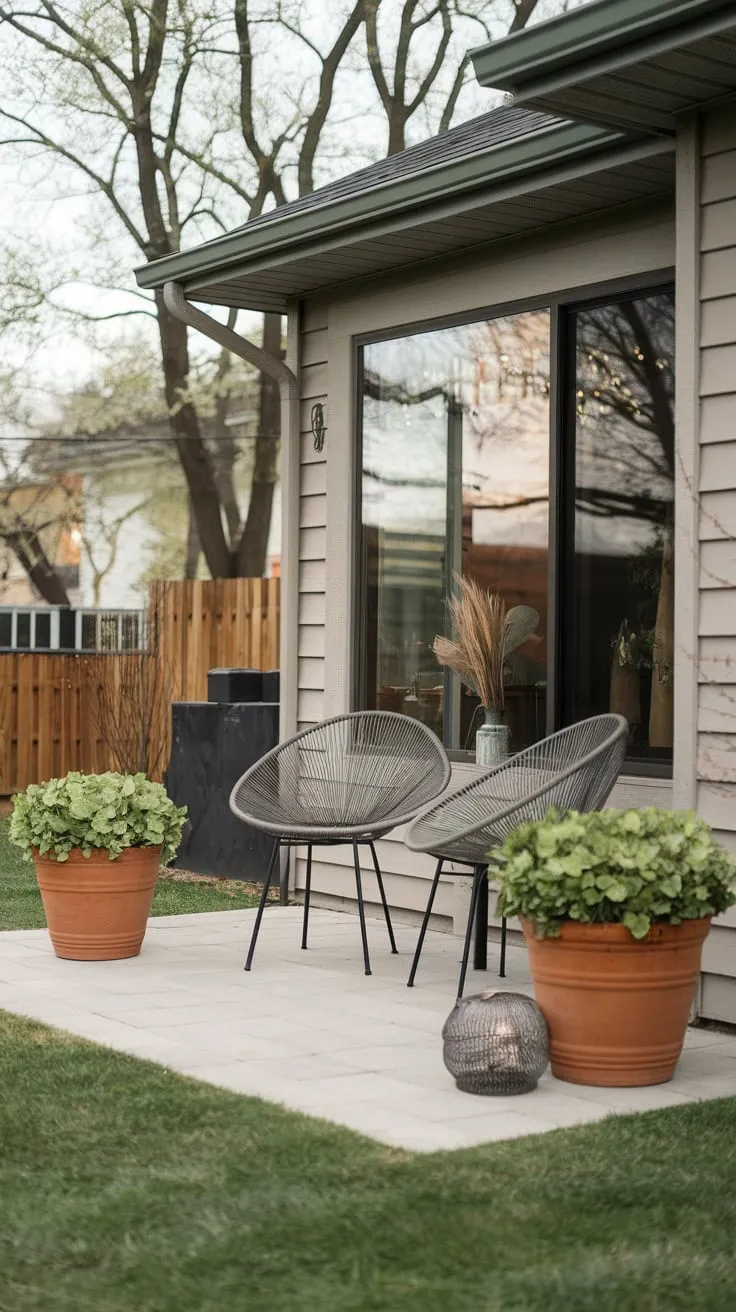 Modern Patio Oasis with Lush Greenery