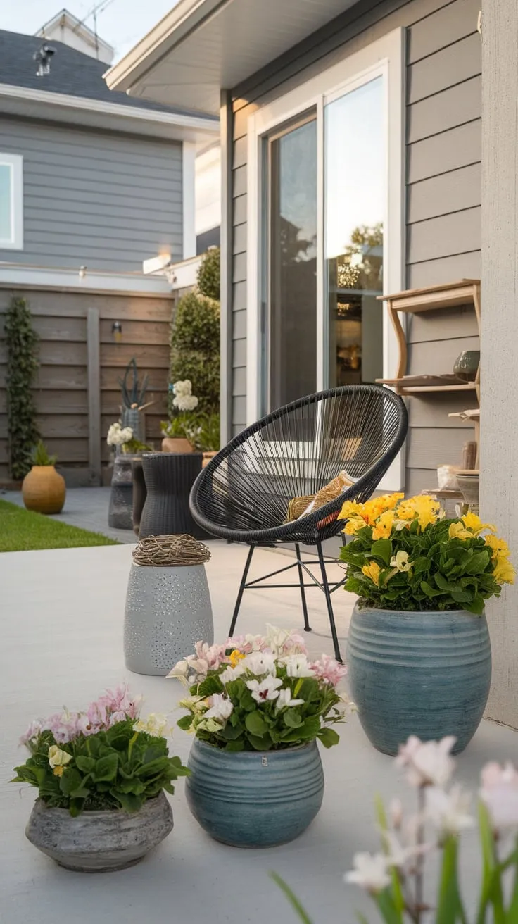 Spring Vibes on the Front Porch with Stylish Pots