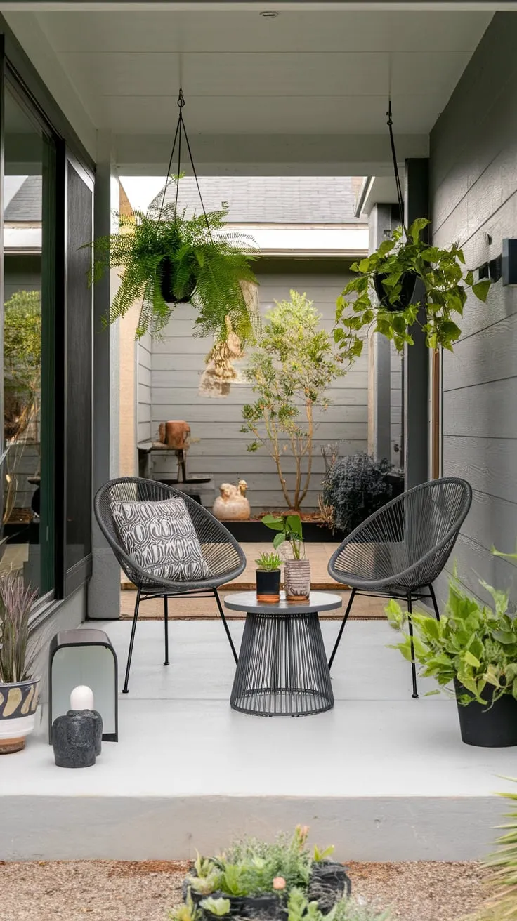 Modern Porch Vibes with Lush Greenery and Style