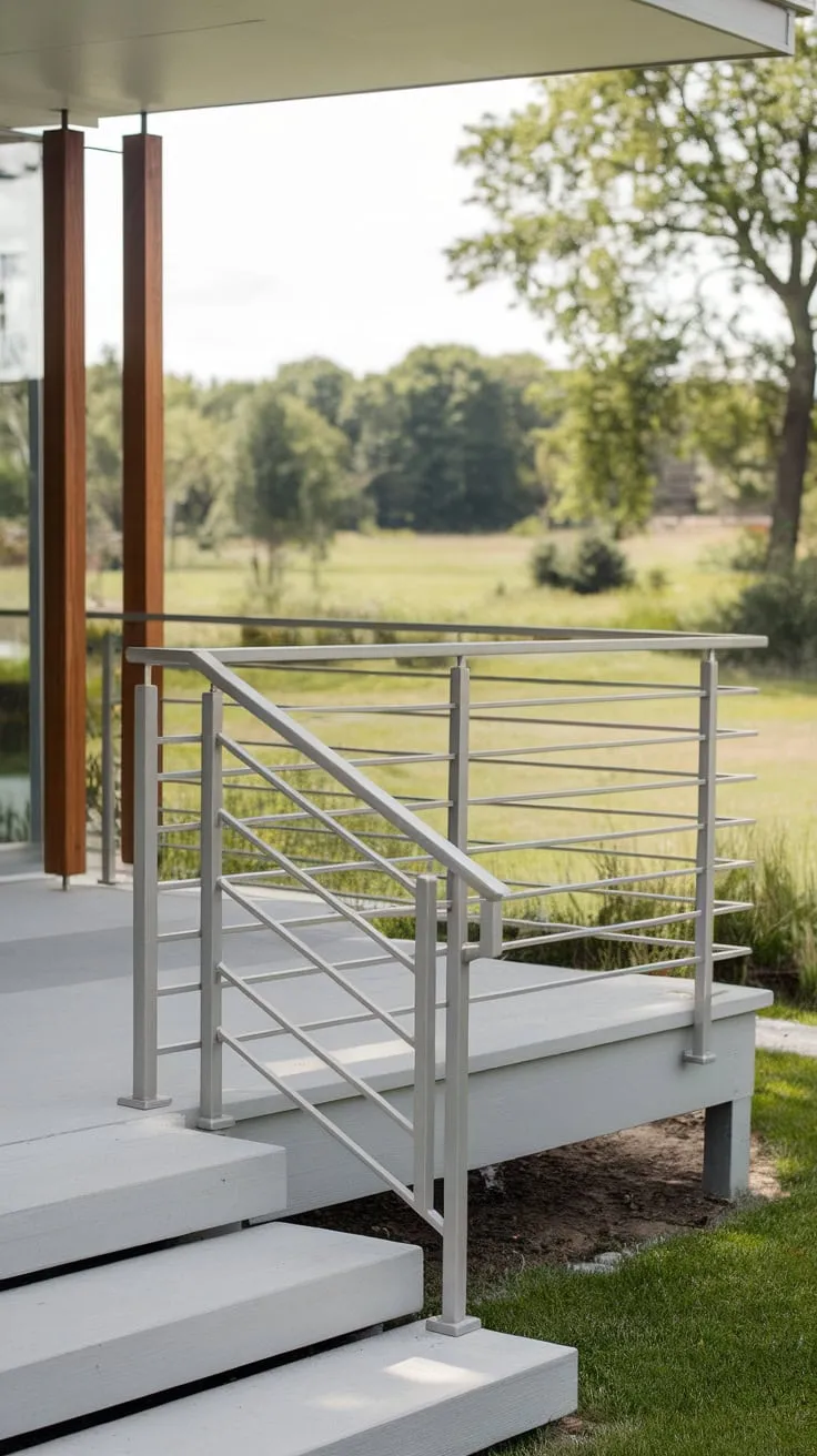 Modern Porch Perfection with Minimalist Steel Railing