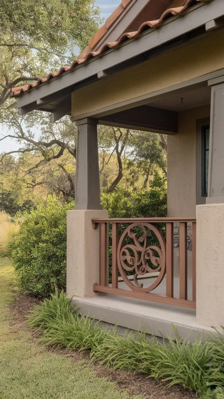Elegant Wooden Railings Enhance a Craftsman Home