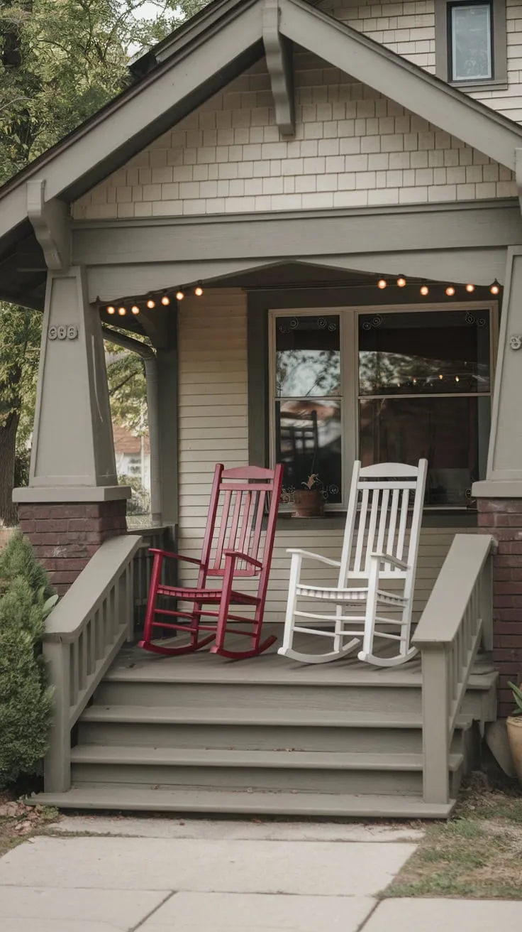 Charming Craftsman Porch with Rocking Chairs