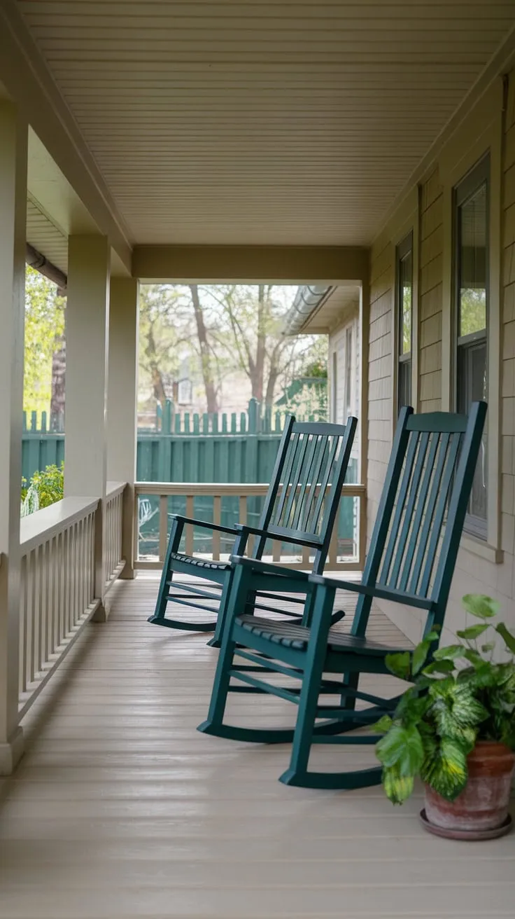 Charming Craftsman Front Porch with Rocking Chairs