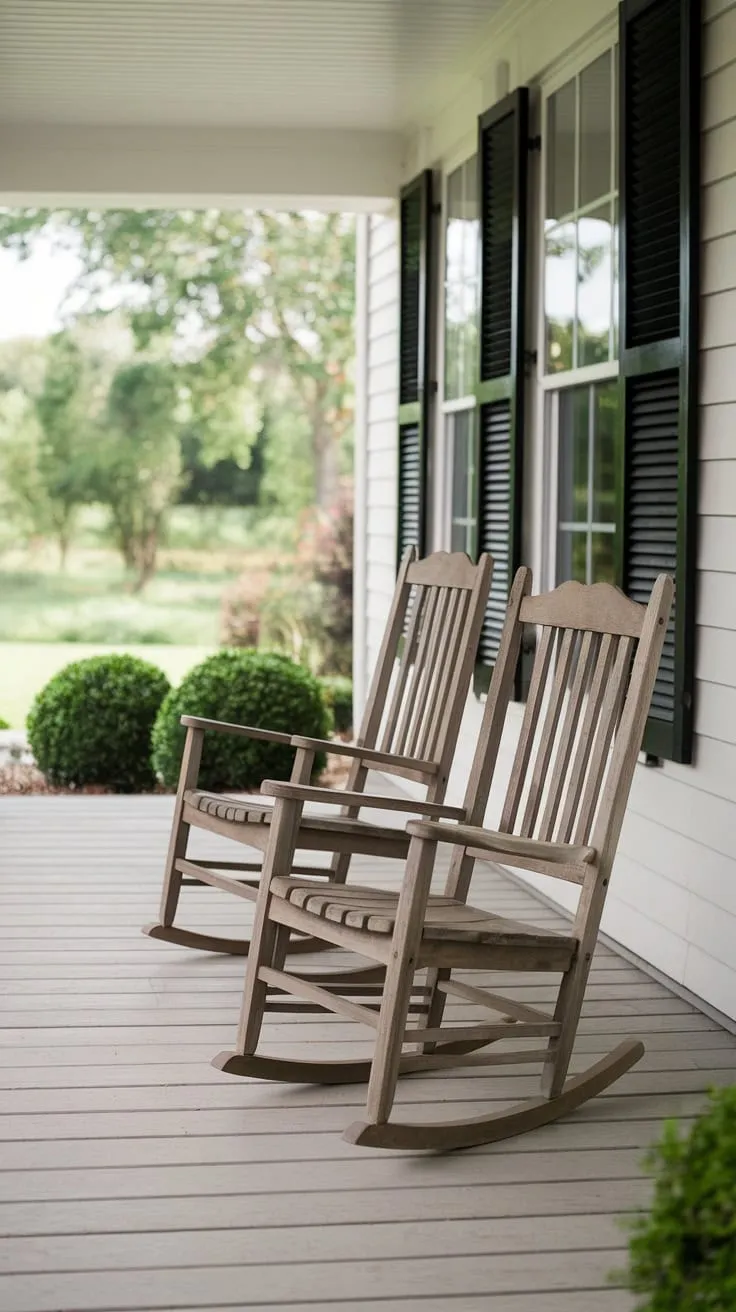 Charming Craftsman Front Porch with Rocking Chairs