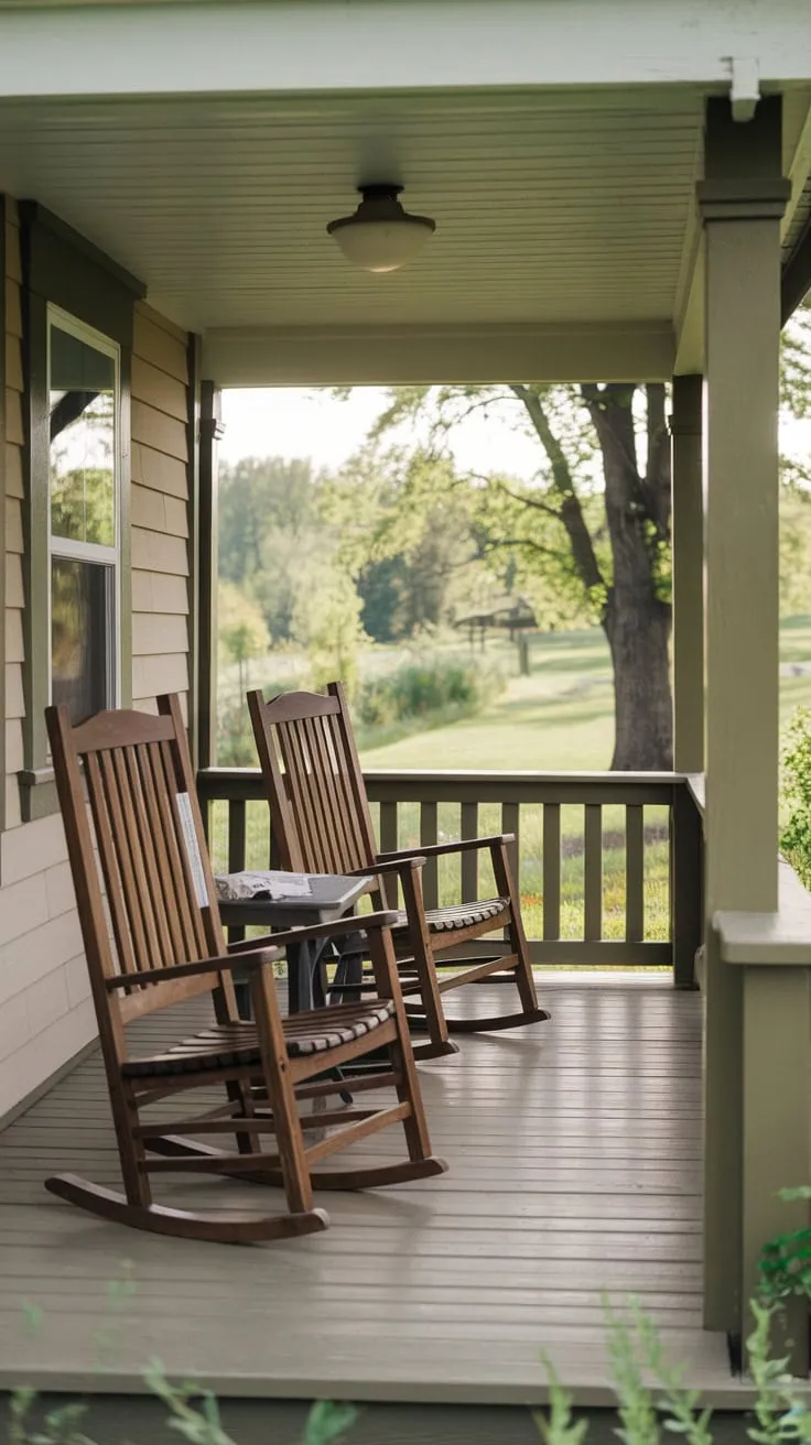 Charming Craftsman Porch with Rocking Chairs