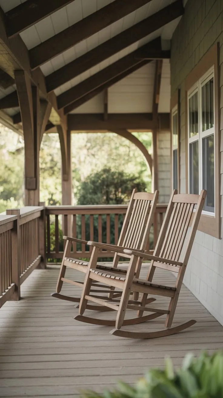 Charming Front Porch Oasis with Rocking Chairs