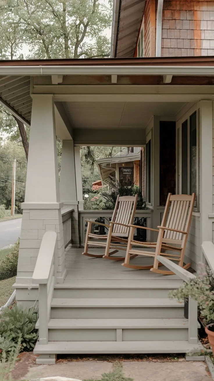 Cozy Front Porch Retreat with Wooden Rockers
