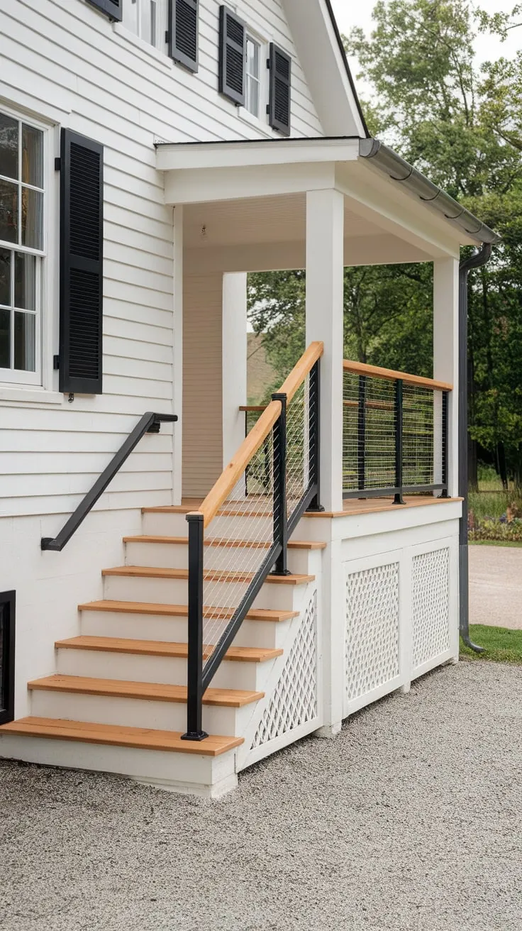 Charming Front Porch with Stylish Stairs