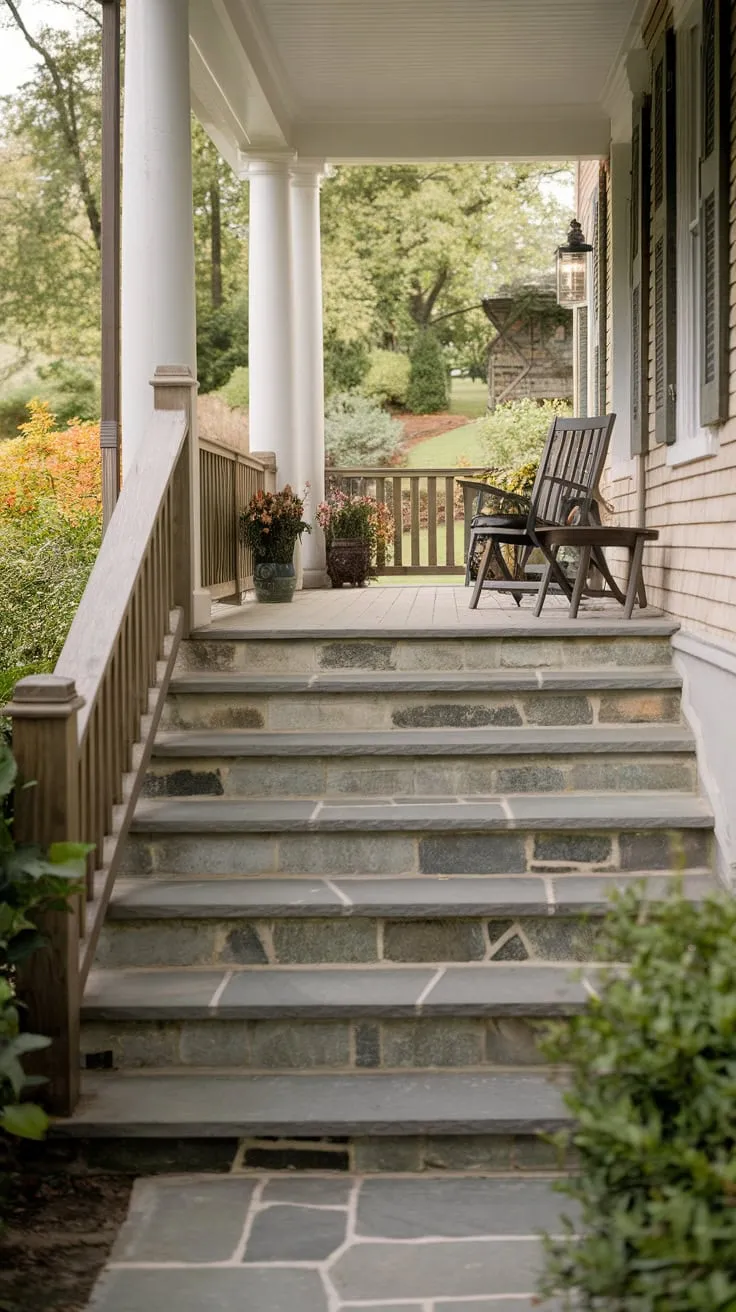 Serene Stone Porch with Lush Green Views