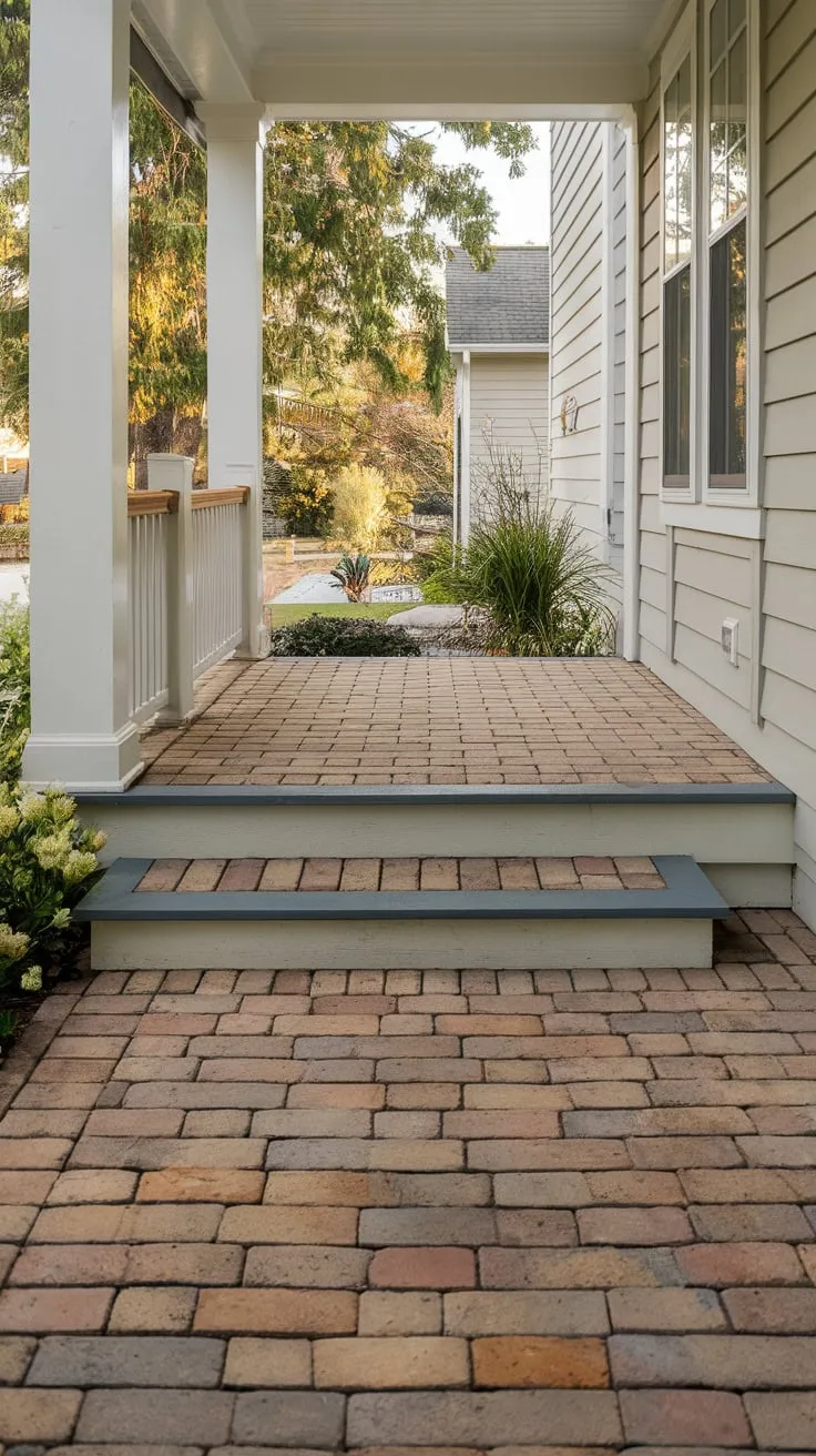 DIY Brick Paver Makeover for a Charming Front Porch