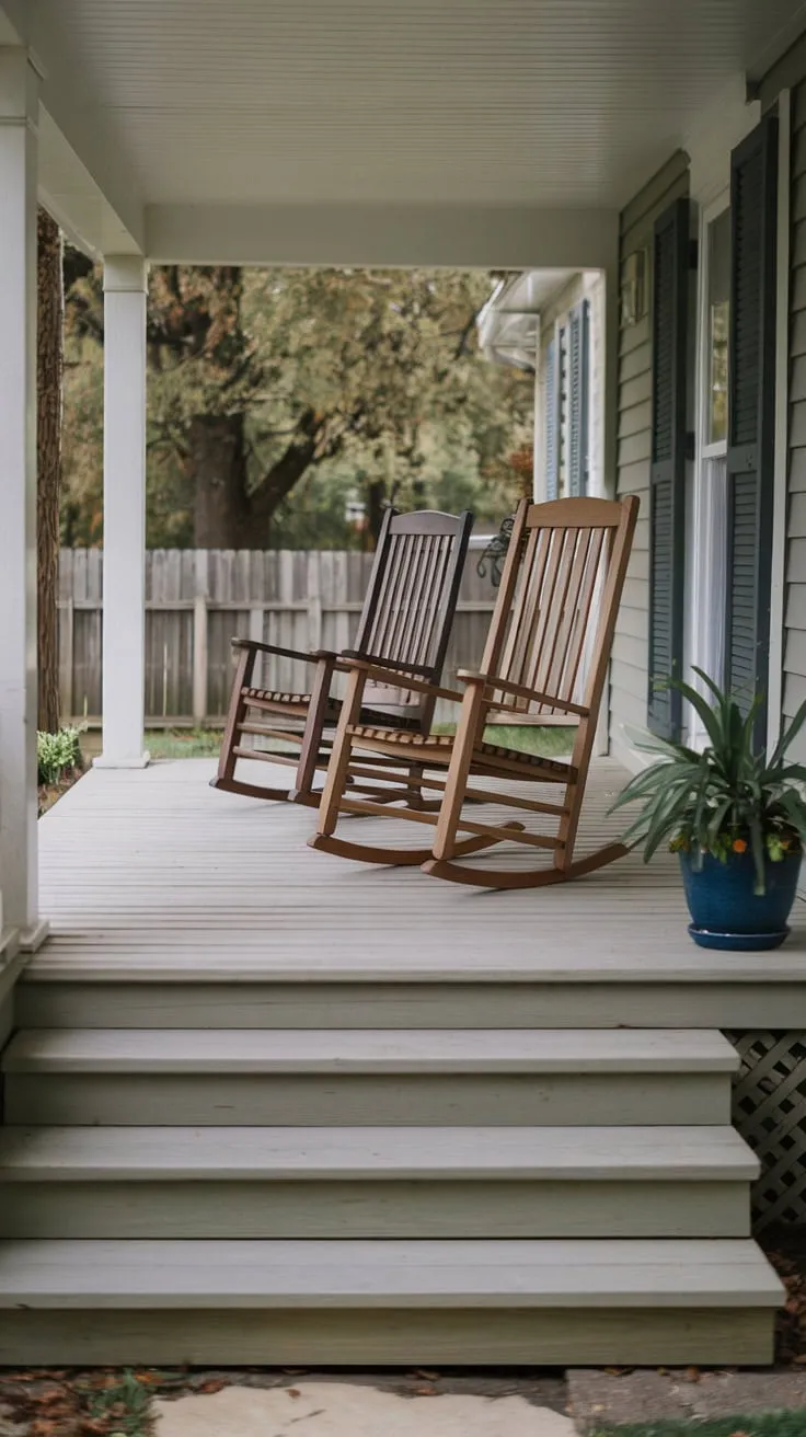 Charming Front Porch with Rocking Chairs