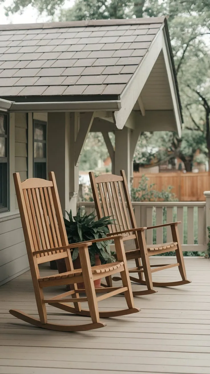Charming Front Porch with Rocking Chairs