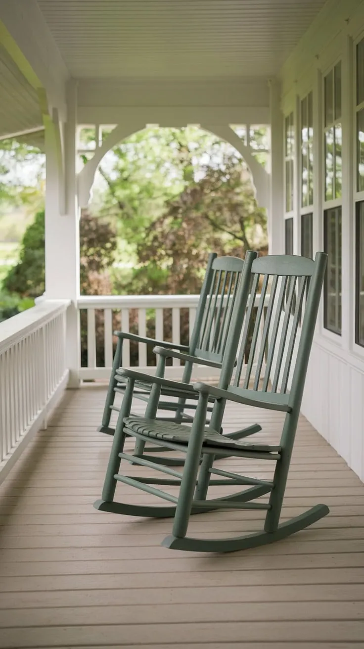 Cozy Front Porch Oasis with Rocking Chairs
