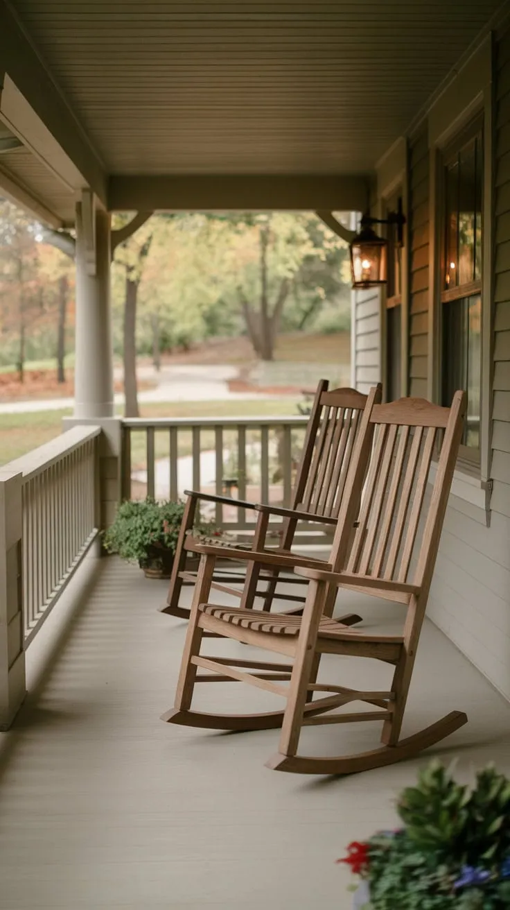 Charming Craftsman Porch with Rocking Chairs