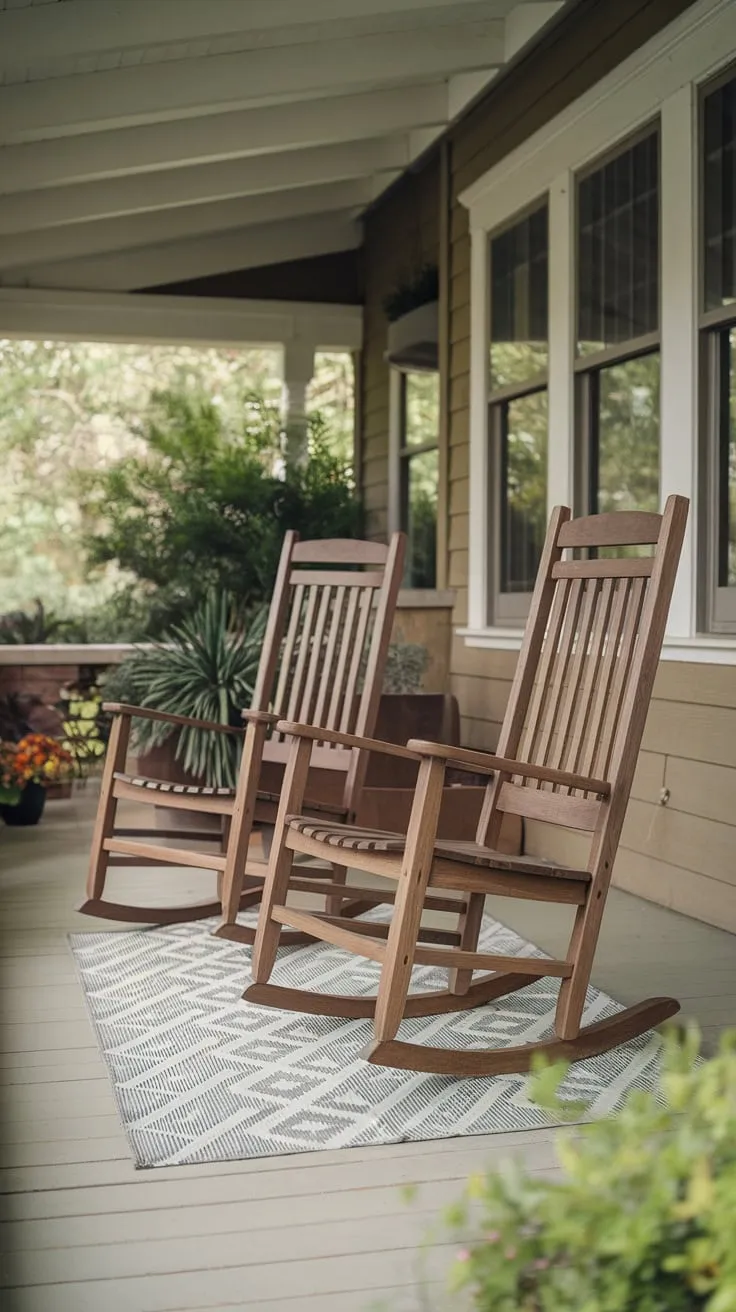Serene Craftsman Porch with Cozy Rockers
