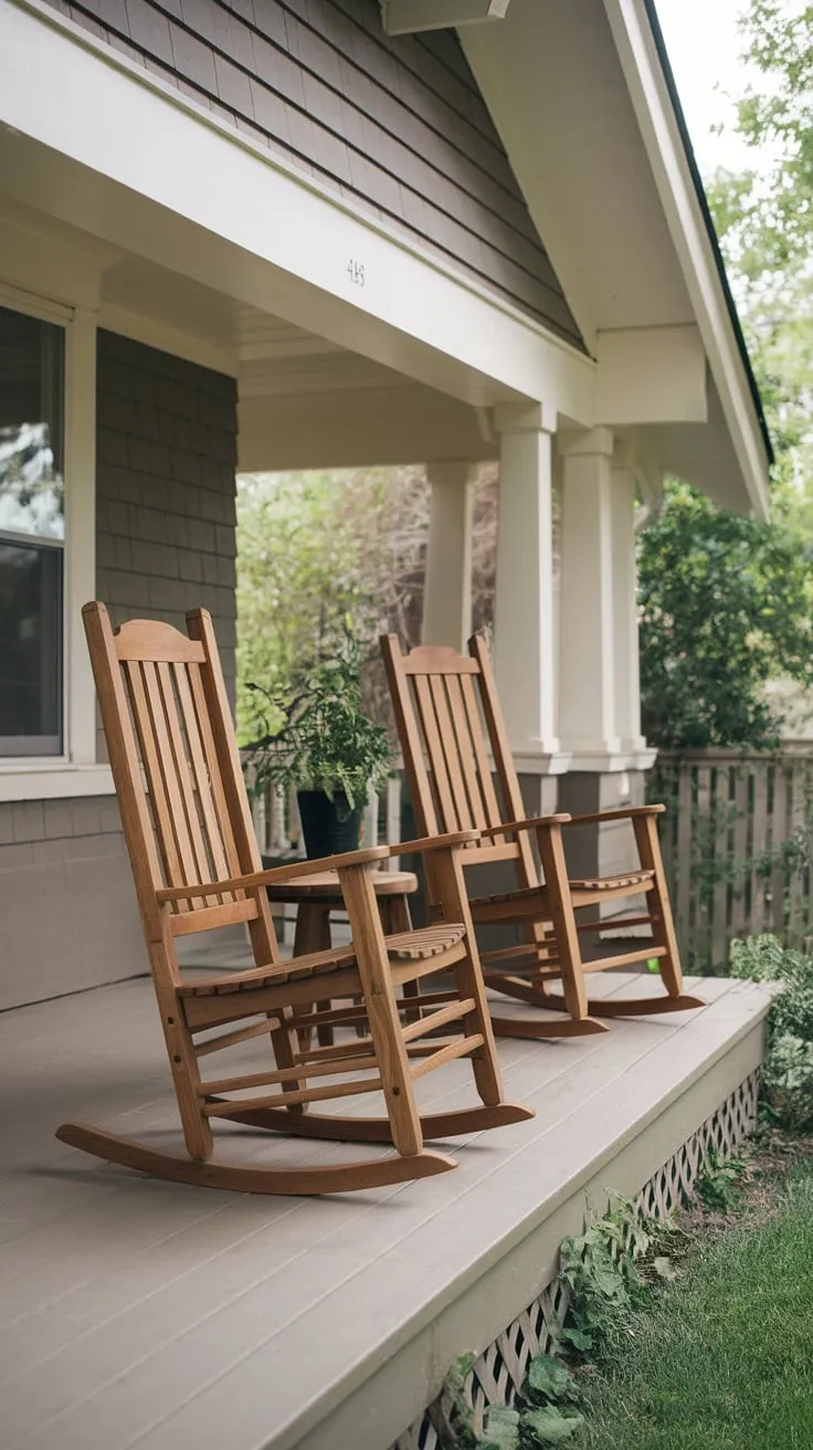 Cozy Craftsman Porch Retreat with Rocking Chairs