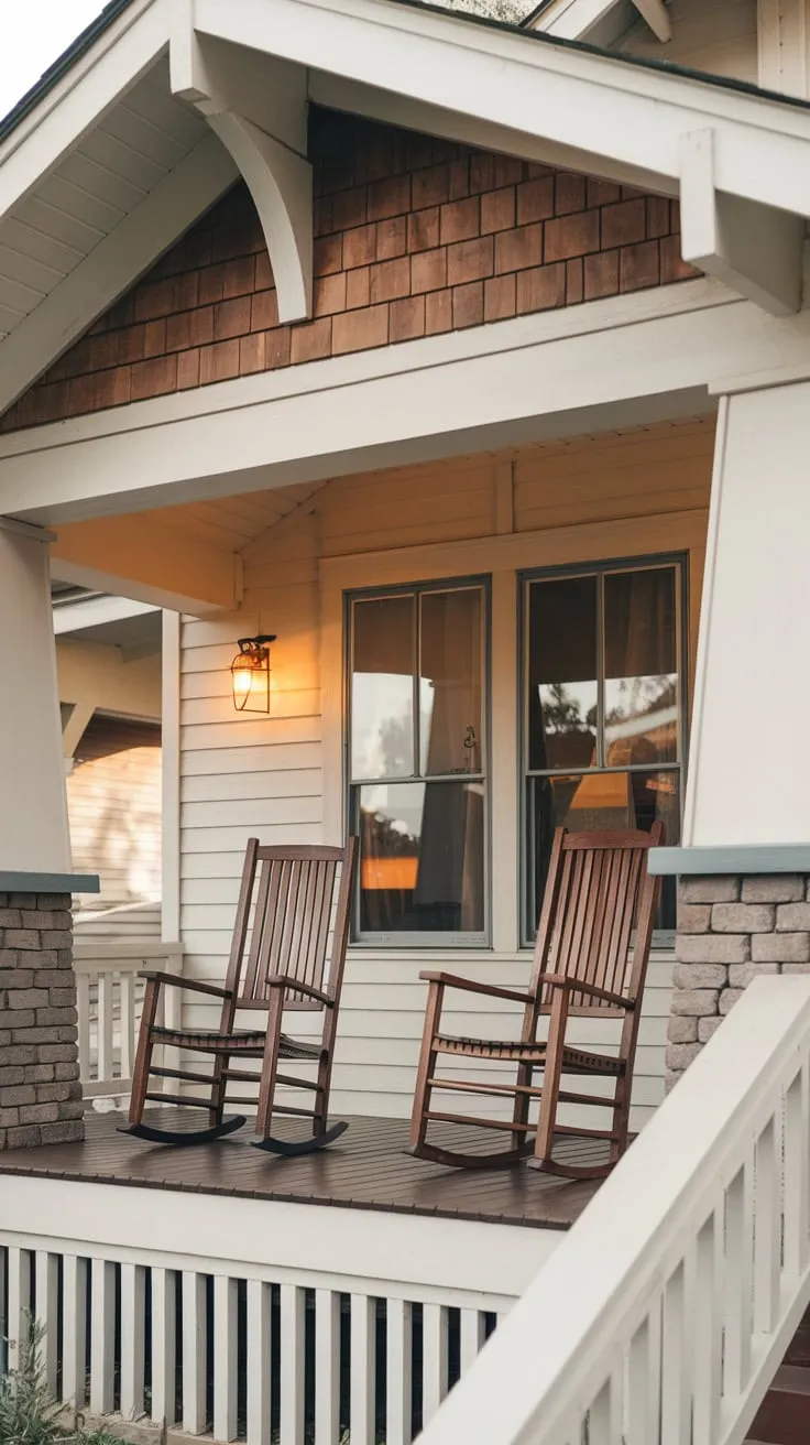 Cozy Front Porch Retreat with Rocking Chairs