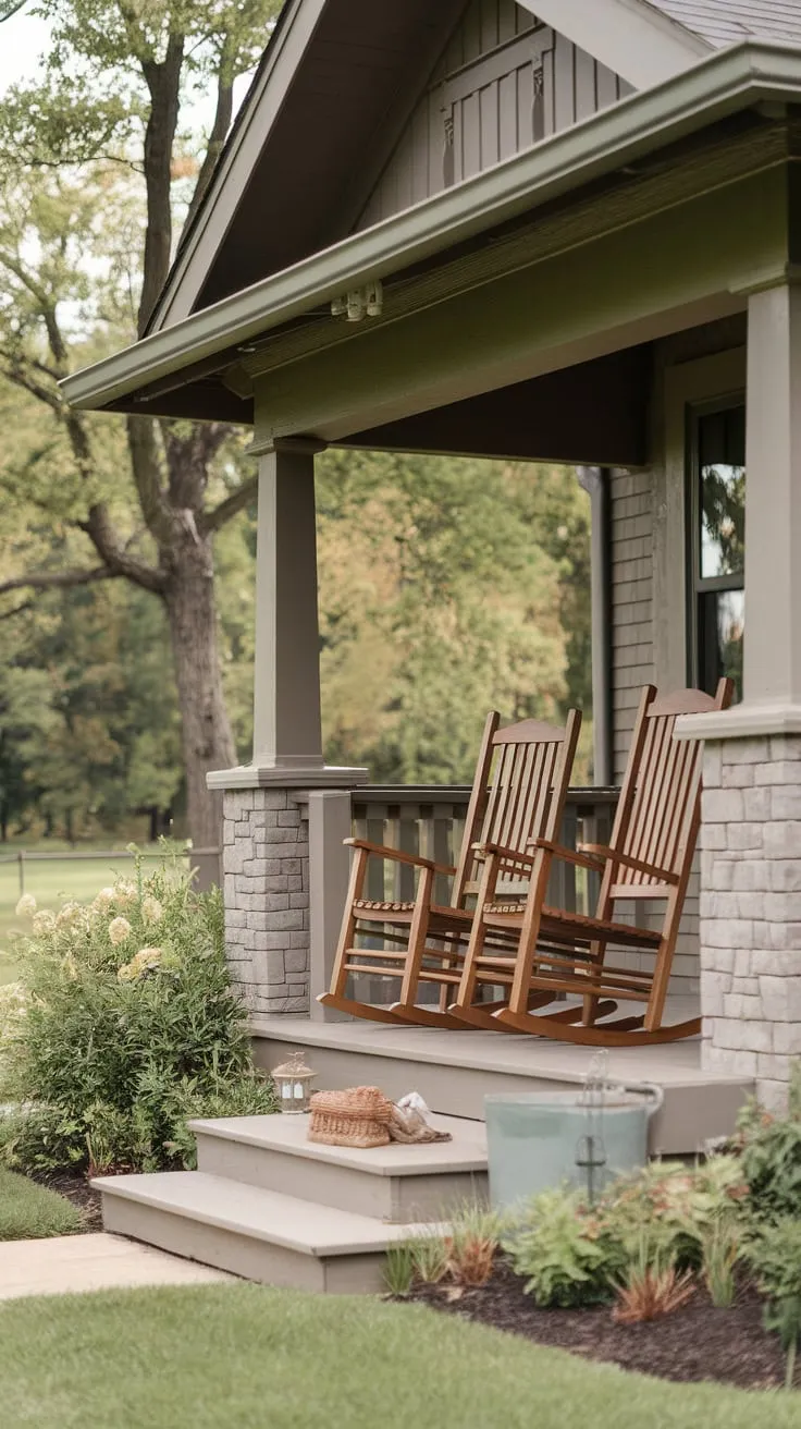 Charming Craftsman Porch with Rocking Chairs