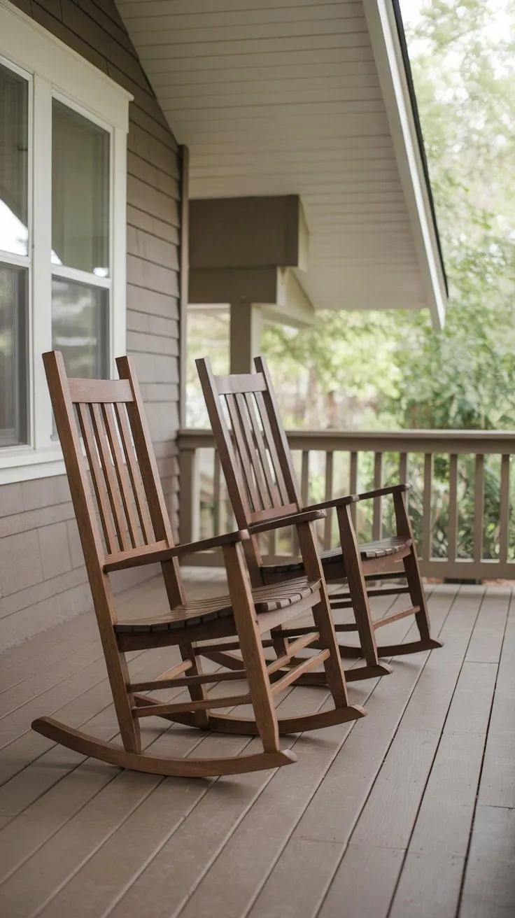 Charming Front Porch with Rocking Chairs