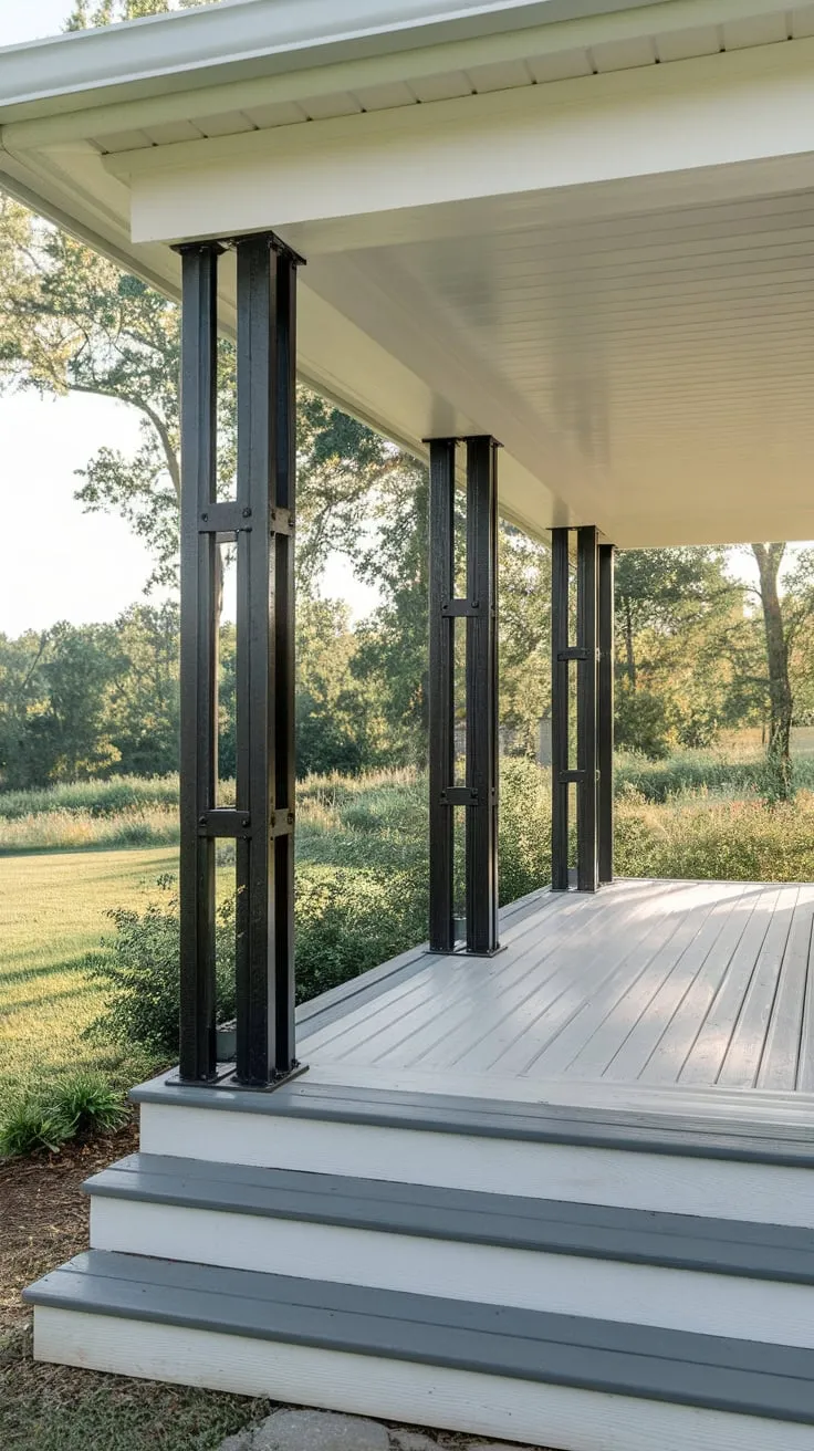 Roofless Charm of a Modern Front Porch