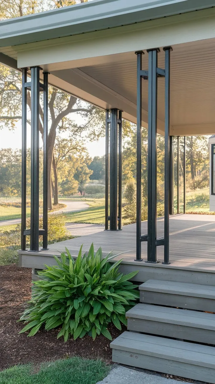 Roofless Charm of a Modern Porch
