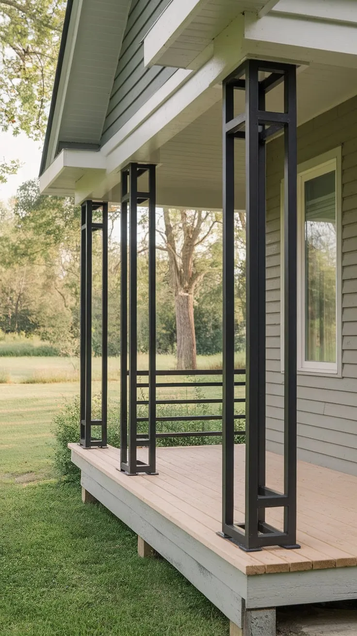 Roofless Serenity on a Modern Porch