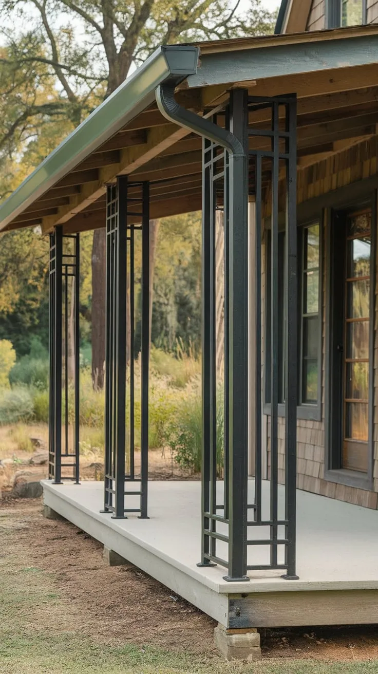 Roofless Charm: A Modern Front Porch in Nature