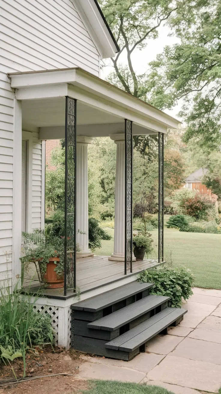 Roofless Charm: A Front Porch Oasis